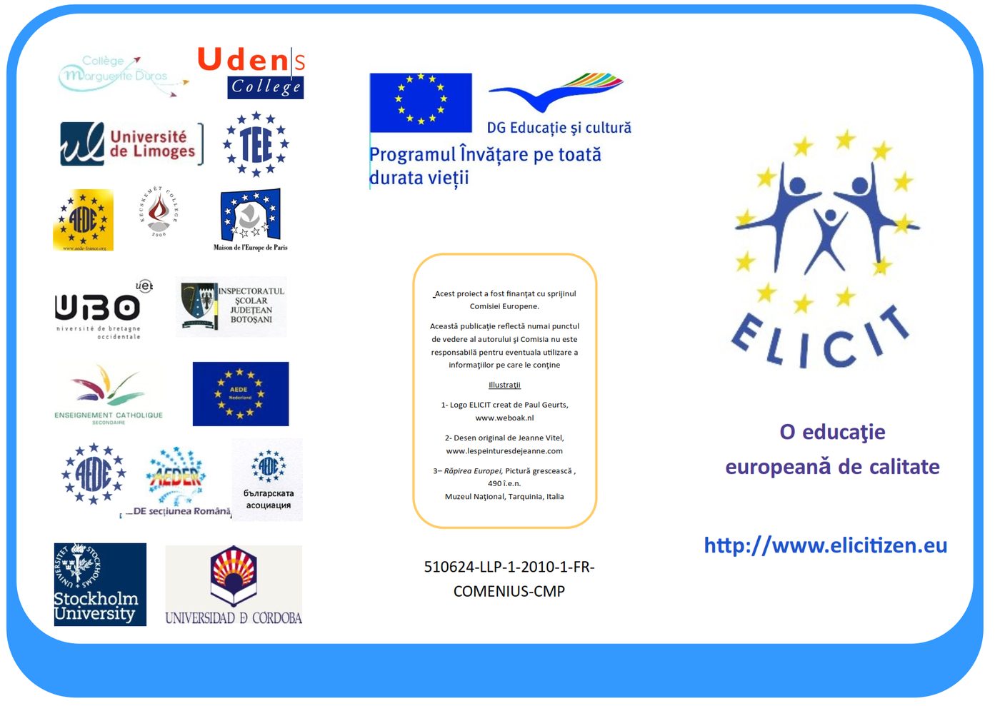 Pliantul proiectului ELICIT